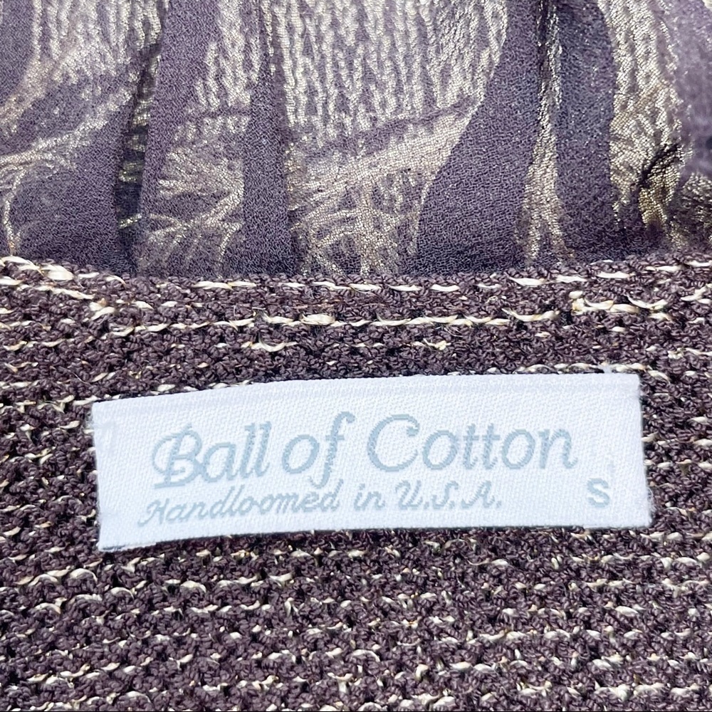 BALL OF COTTON Black Gold Knit Cardigan Fringe - Picture 6 of 7